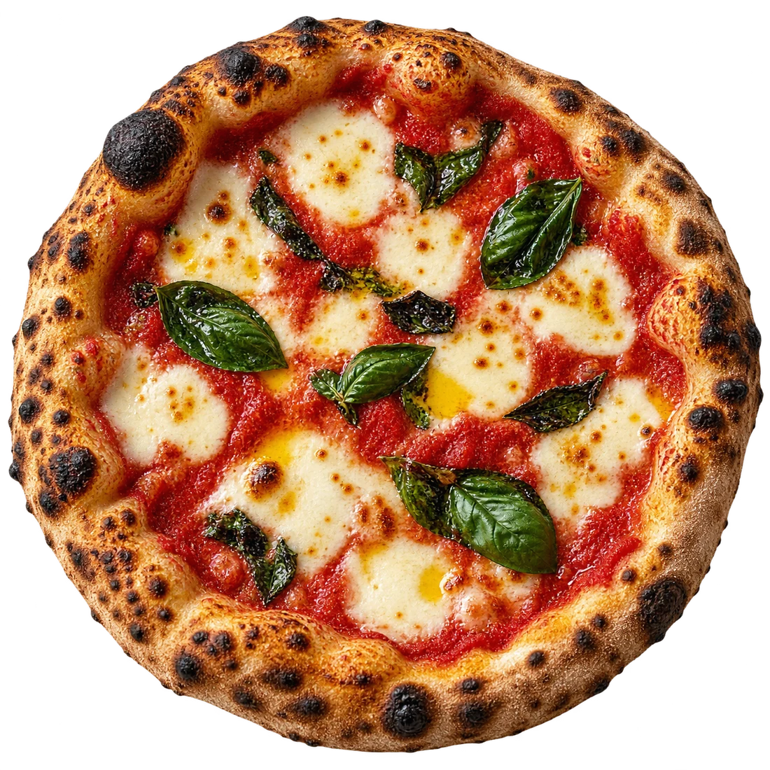 Pizza artisanale tomate, mozzarella et basilic